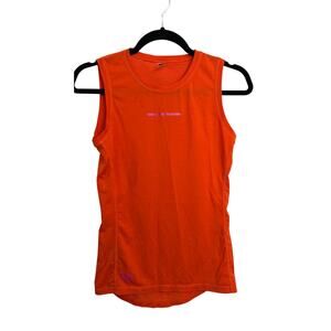 Mons Royale Tank Top Womens Medium Orange Smash Mintaro Sleeveless Merino Wool
